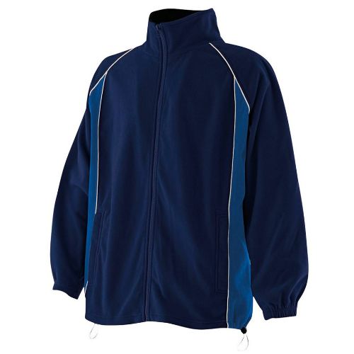 Finden & Hales Piped Microfleece Jacket Navy/Royal/White